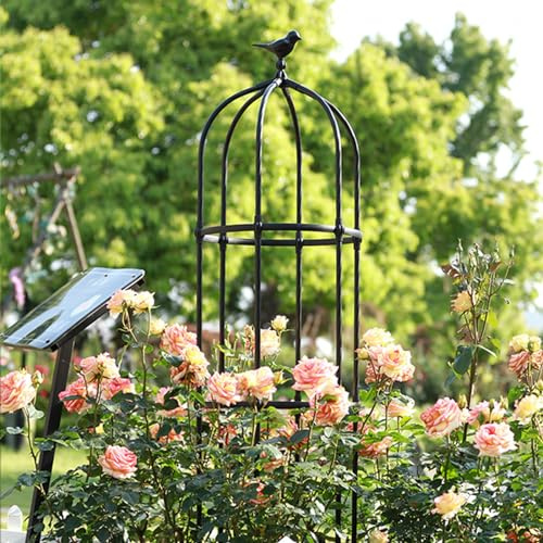 Obelisco da giardino in metallo per piante rampicanti, robusta torre per rose e rampicanti, 180 cm, ideale per la decorazione del giardino
