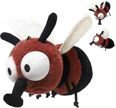 AQCQDQ Kuscheltier Fliegen Plüschtier, Fliegen Plüsch Spielzeug, Hässlich Kuscheltier Insekten Tierchen Stofftier Spielzeug Plush Toy, Kleine Stofftiere, Geschenk für Freunde und Kinder (1pcs Rot)