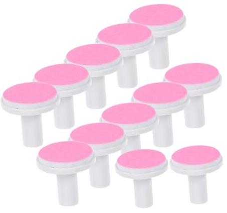 GALPADA 12 Pcs Pink Adults Nail Trimmer Replacement Pads Gentle Grinding Heads Electric Nail File Polish Discs for Clippers and Cutter Manicure Care