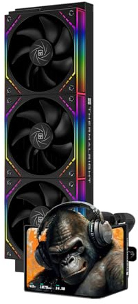 Thermalright Levita Vision 360 ARGB Black Aio Kylningssystem för vätska till processor AM5/Intel LGA1851/1700, 3D-böjd skärm på 16,9 cm (6,67), upplösning 2400 x 1080, stöd för 3D-video