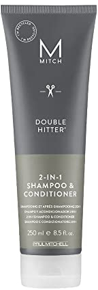Paul Mitchell MITCH Double Hitter Shampoo & Conditioner - 2-in-1 Deep Cleansing Shampoo für Männer, Haar-Pflege Shampoo-Conditioner für milde Reinigung, 250 ml