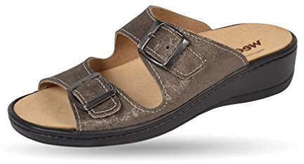 Weeger Mules orthopédiques avec semelle interchangeable, Beige métallisé, 42 EU