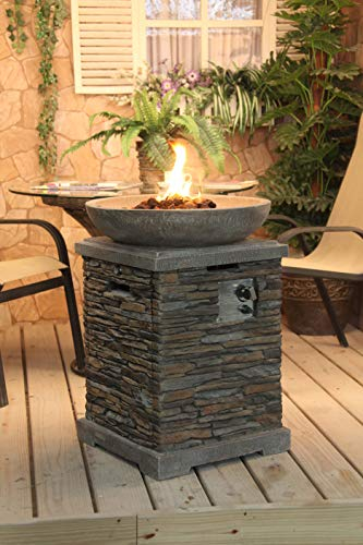 Slate effect Gas Fire Pit and Fire Bowl
