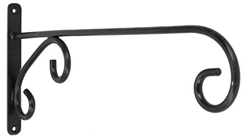 GURU SHOP Wandarm aus Eisen, Wandhalter, Wandhaken für Aussensterne, Weihnachtssterne, Aussenleuchten - Wandhalterung, Schwarz, 21x2,5x50 cm, Weihnachtsstern, Adventsstern