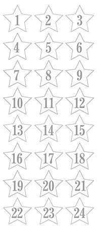 Artemio 11004962 Aufkleber Puffies 3D Kalender Silber Sterne vorne