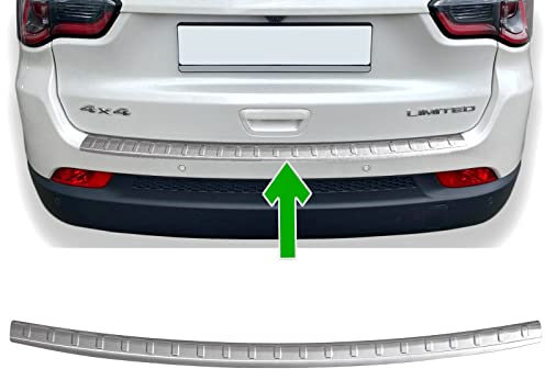 Paraurti Posteriore adatto per Jeep Compass II | Dal 2017 Acciaio Inox Opaco Protezione per Bordo Bagagliaio Carico