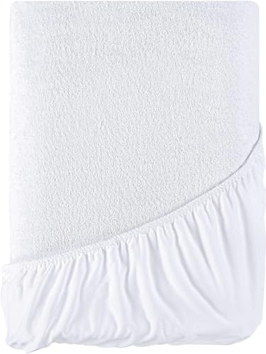 Utopia Bedding Matratzenschoner 120 x 200 x 30 cm Wasserdicht, Oeko-TEX Zertifiziert Matratzenauflage Atmungsaktive, Matratzenschutz, Rundum Elastisch Weiß