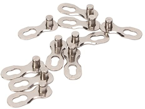Alomejor 10 Pares de Eslabones Rápidos de Cadena de 11 Velocidades, Conector de Cadena de Bicicleta de Carretera de Montaña para Ciclismo Plateado