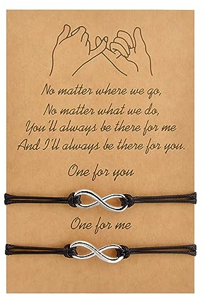 Candyfancy BFF Armbänder für 2 Freundschaft Armbänder Freundschaftsarmband Unendlich Armband Set Geschenk für Beste Freundin Mädchen Damen Silber