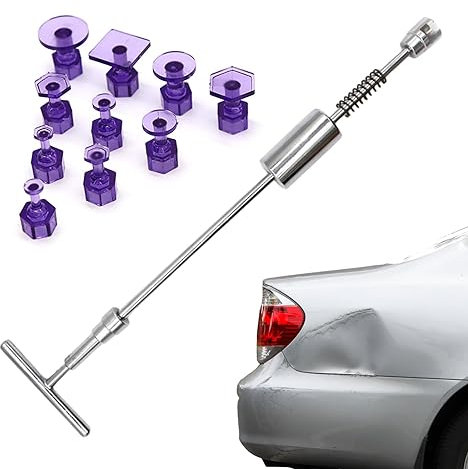 Estrattore di riparazione dentale, kit di strumenti per martello scorrevole Pro | Estrattore di riparazione automatica con 10 linguette intercambiabili, aspirazione forte Rimozione di ammaccature per