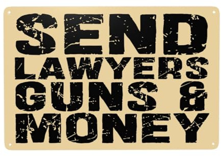 Trewrdt 12x8 Send Lawyers Guns And Money Signs Tin Sign Retro Tin Sign Club Coffee Bar Home Wall Art Decoration Metal Tin Sign