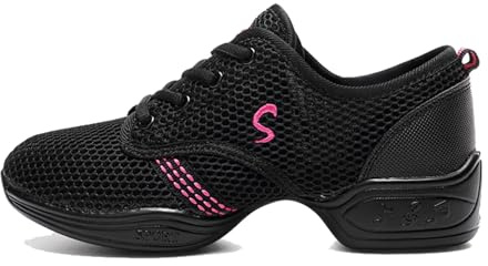 Kraftpaid Chaussures de Jazz Femme à Lacets,Baskets de Danse pour Femme,Chaussures De Danse De Marche Sportive,Chaussures De Fitness Danse Jazz Moderne,Absorbe La Transpiration,pour Gym Running
