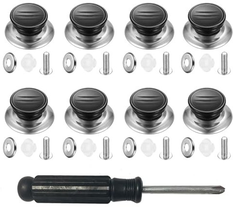 Wangzhenxi 8 Pcs Pot Lid Knobs, Universal Pan Lid Cover Knob Replacement,Kitchen Cookware Knob Handle,Used for Glass, Ceramic and Stainless Steel cookware LIDS