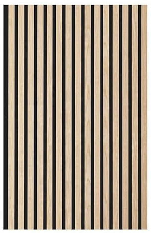 Akustikpaneele Holz | je 120x56cm - 1,366 m² - | Echtholz-Furnier (Eiche) & Akustik-Filz (Schwarz) | Wandverkleidung, Geräuschunterdrückung, Schalldämmung, Akustikpaneel