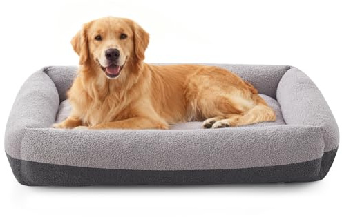 Pawk Cama Perro Grande, XXL Cama Perros Desmontable Lavable, Cesta para Perros Antideslizante Suave Anti-ansiedad Sofá Perro, 106x76x20cm