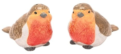 UNIQUE HOME LIVING Salt and Pepper Shakers Set, 2pcs Robin Bird Ceramic Salt and Pepper Pots, Spice Dispenser Kitchen Accessories for Home, Kitchen, Restaurant, Dining Table