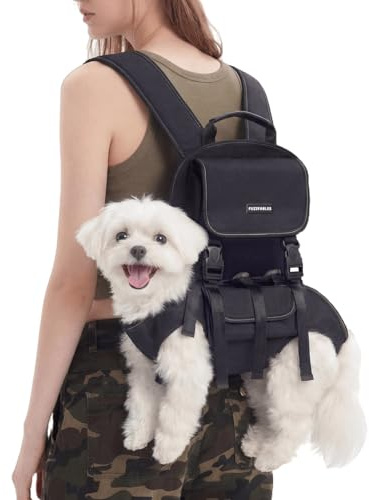 Dog Carrier Backpack, Pet Lift Harness for Small Dogs, Breathable Mesh Comfortable Adjustable Straps, Lightweight Travel Backpack for Pet Disabled, Injuries, Hiking, Walking S