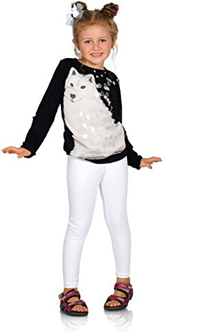 Futuro Fashion bomullsleggings för barn/flickor, enfärgade byxor i full längd, färgglada barnbyxor/leggings, för ålder 2–13, Vit, 6 År