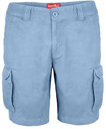 westAce Mens Cargo Shorts Casual 100% Cotton Summer Half Pants 6 Pocket Combat Chino Utility Essential Workwear Shorts Sizes 32 to 44