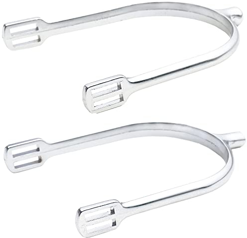 NETPROSHOP Herren Sporen Knopf oder Stab Edelstahl Silber Auswahl, Groesse:Typ B