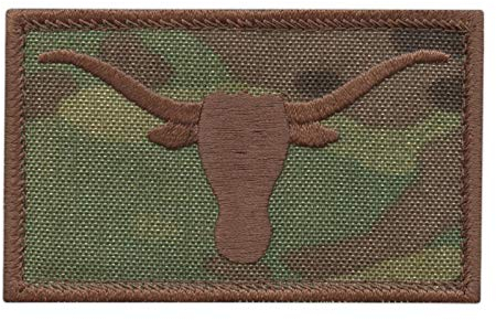 Texas Longhorn Multicam Lone Star USA Army Tactical Morale Fastener Cap Patch