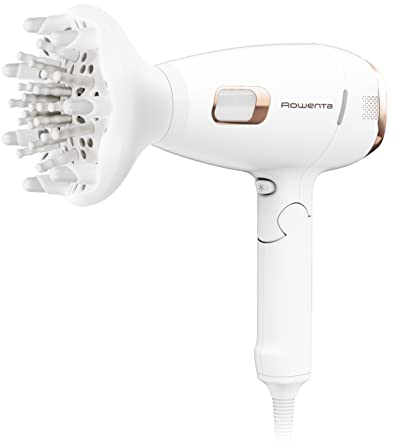 Rowenta Scalp Care Ultimate Experience CV9240 Secador pelo y masajeador de 2200 W 6 ajustes temperatura/velocidad, secador plegable, con motor digital, secado y moldeado rápido, incluye 2 boquillas