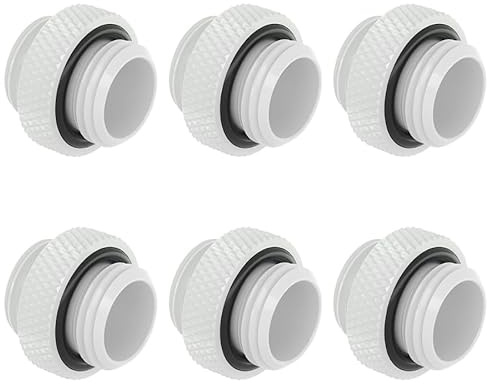 dracaena.io - Confezione da 6 mini estensori con filettatura G1/4, da maschio a maschio, con anello O-Ring, raccordo a compressione in ottone per PC, adattatore di prolunga per tubi di alta qualità