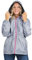 PERLETTI Veste Femme Impermeable à Capuche Détails Réfléchissants - Poncho Pluie Fille Coupe Vent Sport Running Pliable - Manteau Femme Hiver Léger Résistant - Veste de Pluie Neige Fluo (Gris, TG)
