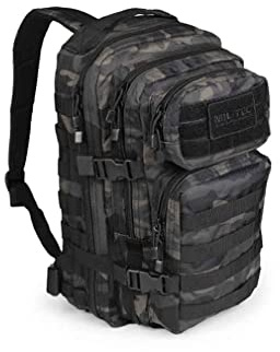 Mil-Tec US Assault Pack Tagesrucksack (36L) • Taktischer Militär Rucksack mit MOLLE-System • Kompakter Bundeswehr Rucksack, Wanderrucksack, Reiserucksack für Outdoor, Camping & Einsatz • Dark Camo, L