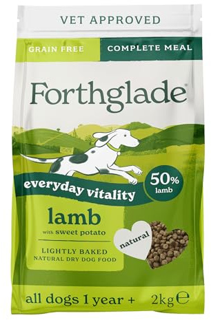 Forthglade Dry Dog Food, Lightly Baked, (2kg), Hypoallergenic and Grain Free Dog Food, Adult 1 Year +, Lamb With Sweet Potato, Complete and Balanced Meal, 50% Single Source Protein