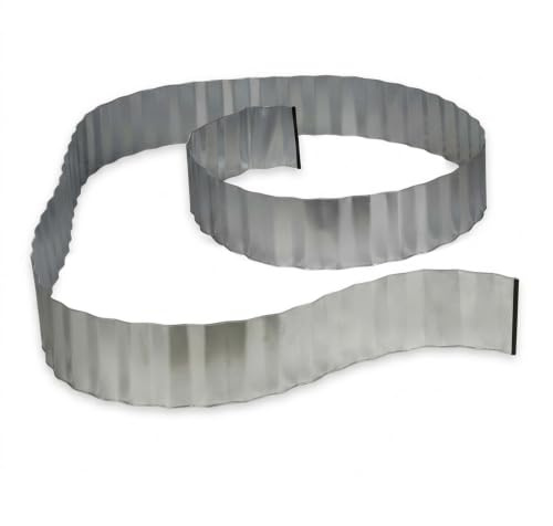 Relaxdays 5 x förzinkad gräskant, rabattkant av metall, rabattkant som rotbarriär, 5 m x 16 cm, flexibel, silver