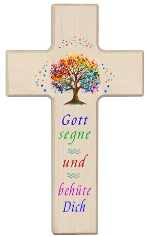 Kaltner Präsente Geschenkidee - Kreuz Kinder Kinderkreuz mit Lebensbaum
