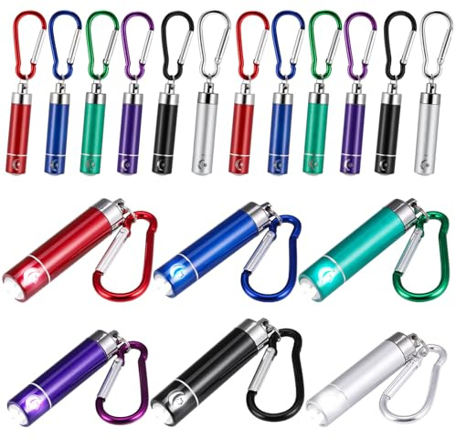 Kssvzz 18 Stück Mini Taschenlampe Schlüsselanhänger, Mehrfarbige Aluminium-Taschenlampe für Kinder, Mitgebsel Kindergeburtstag 6 7 8 9 10 11 12 Jahre