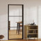 Willood Innentür ESG Glas und Aluminium 93x201,5 cm Schwarz Schwarz und Transparent 2 Horizontale Stäbe