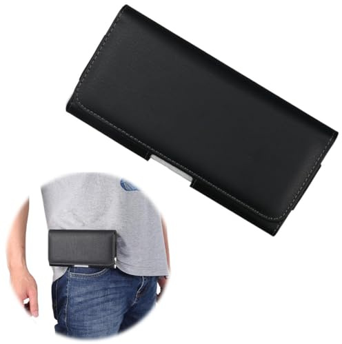 XENQITO 1Pcs Custodia Orizzontale con Clip, Baiyian Marsupio Cintura, Mobile Custodia in Pelle Cover, Porta Smartphone da Uomo con Clip per Cellulare, Marsupio da Viaggio con Denaro