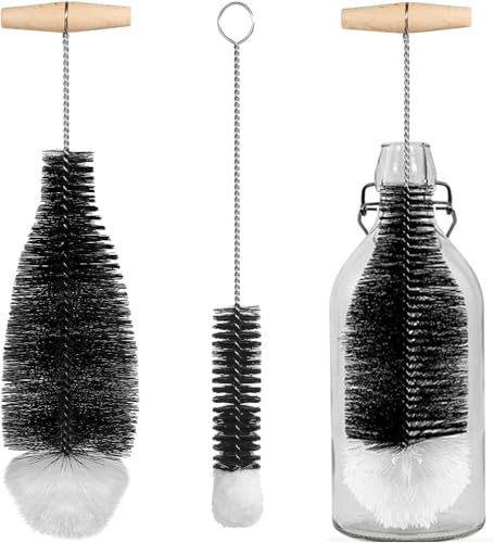 Bottle Cleaning Brush Set, 2PCS Extra Long Scrubbing Brush, Cleaning Brushes with Straw Cleaner Brushes for Washing Narrow Neck Water Bottle Jars Kombucha Thermos Carafe Brewing Bottles