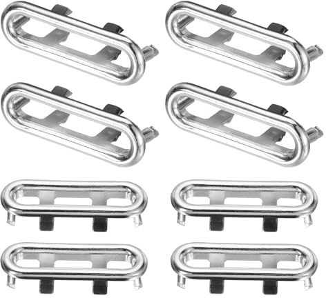QUARKZMAN 8 Pezzi Anelli Di Troppo Pieno Lavello, Rifiniture Lavandino Bagno Cucina Vasca Buco Ovale Cavo Copertura Plastica Troppo Pieno Scarico Inserti Nel Buco (Tono Argento)