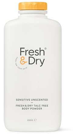 Fresh & Dry Sensitive Unscented Talc Free Body Powder 250g