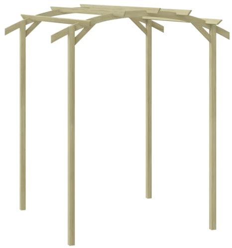 Teenpull trädgårdspergola av tryckimpregnerad furu 180 x 197 x 210 cm, stabilt växtstöd för klätterväxter, lövgång med robust spaljé, perfekt som trädgårdsarbete