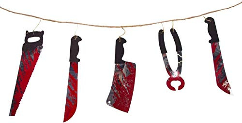 Folat 23747p1 Halloween guirnalda de blutige Herramientas 1,8 m de largo de 35 cm de ancho, multicolor
