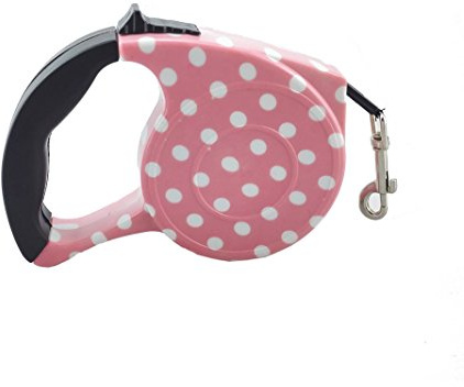 Blovess Yueton 16.5 ft Pet Dog Cat Puppy Retractable Leash Traction Rope Walking Lead Leash (Pink)