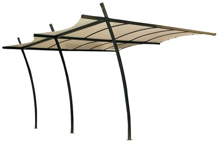 Couleurs du Monde - Tonnelle adossée Sydney 3x4m - contemporain. Anthracite