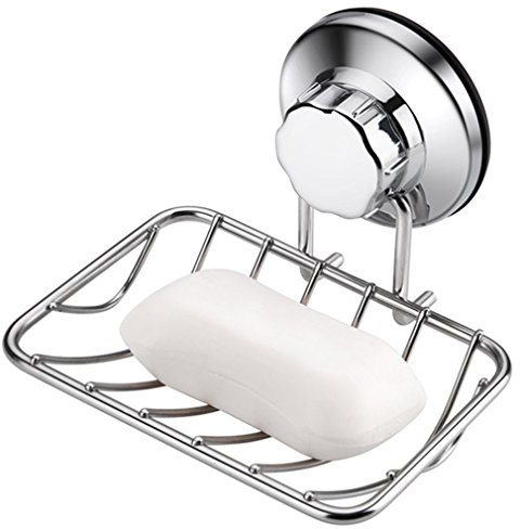 ARCCI Seifenschale mit Vakuum Saugnapf, Solide Edelstahl Seifenablage ohne Bohren, Dusche Ablage mit Kräftige Saugleistung, Seife Halter Schwammhalter für Dusche Badezimmer Küche