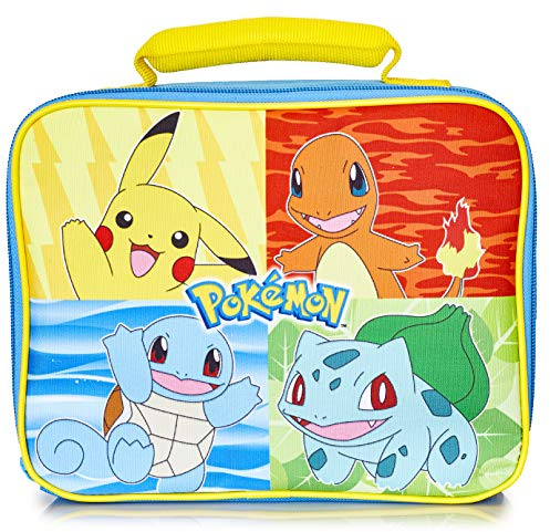 Pokemon Insulated Lunch Bag - Pikachu Lunch Case for School, Travel, Days Out (Yellow/Multi)