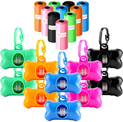 Arroyner 10 Pack Bone Shaped Poop Bag Dispenser Pet Waste Disposal Bag Dispenser (Random Color)