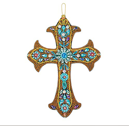 DCIDBEI || Diamond Painting Crocifisso da parete || 17cm*25cm|| croce con pittura diamante perline artigianato cristallo || Decorazione da appendere alla parete della religione di Gesù