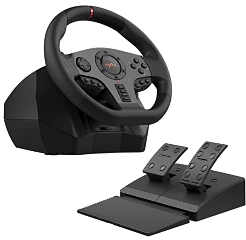 PXN V900 Gaming Lenkrad mit Pedalen, 270/900° Lenkräder - Gebraucht - Wie Neu - Vibrationen Feedback, Rennlenkrad für PC, PS4, Xbox One, Xbox series X & S, PS3, Switch