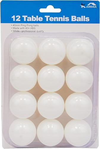 Karrma Ltd. Ping Pong Balls White |Table Tennis Balls | Durable | Premium Quality and Performance Ideal Racket ball ABS 40+ for Training Learning Indoor & Outdoor - Pack of 12