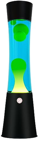 Vanful Liquid Motion Lamp with Black Base Glitter Lamps with Yellow Wax in Blue Water for Adults Night Light for Kids Boys Girls Great for Home Office Bedroom Decoration Christmas Birthday Present