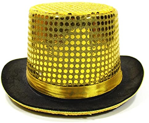 UNFAIRZQ Pailletten-Zylinder Hut Schweinefleisch Kuchen Hut Magier Zylinder Hut Bowler Zylinder Hut Magier Performed Hut Pailletten Zylinder Hüte für Männer